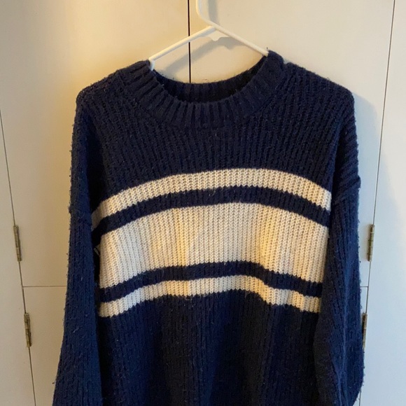 Navy and White Oversized Sweater - Picture 1 of 4